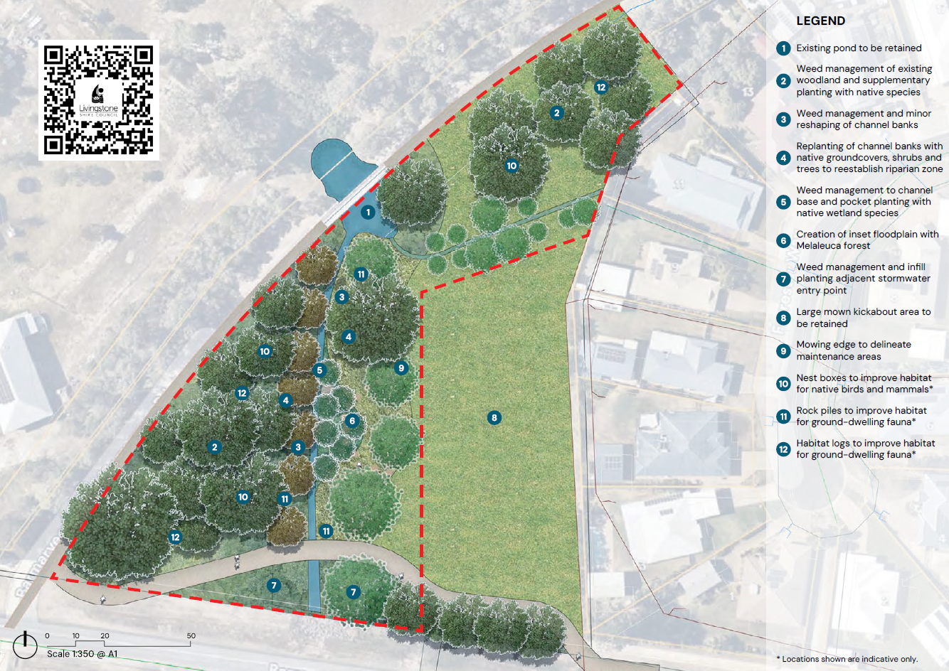 A map showing where planned works might be undertaken.