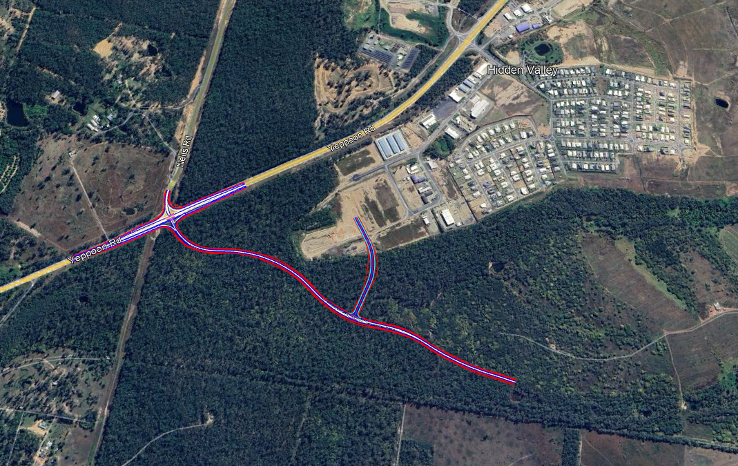 Indicative road alignment for Stage 1