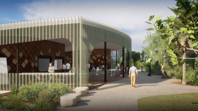 Great Keppel Island (Woppa) Arrivals Plaza artist impression.