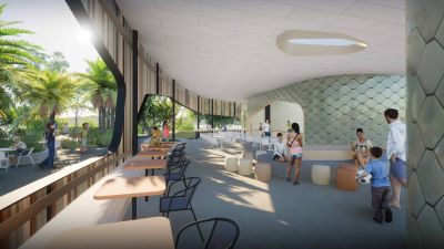 Great Keppel Island (Woppa) Arrivals Plaza artist impression.