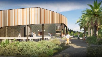 Great Keppel Island (Woppa) Arrivals Plaza artist impression.